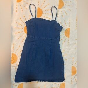 Blue Denim Spaghetti Strap Dress